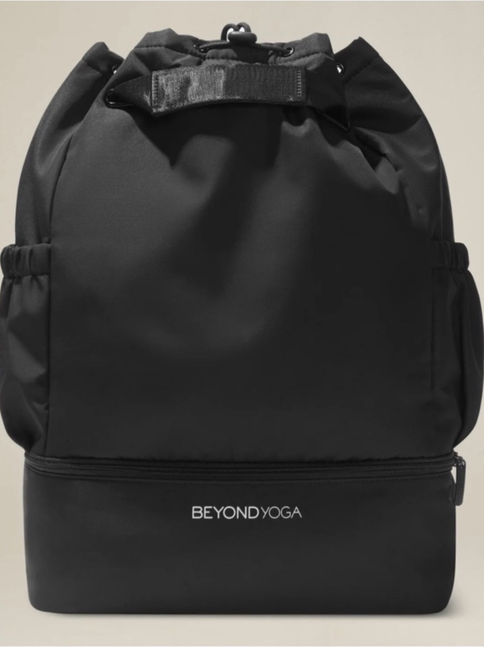 Beyond Yoga Black Drawstring & Zip Gym Convertible Backpack Tote Satchel NWOT